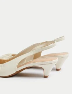 Slip On Kitten Heel Pointed Slingback Shoes -M&S Slip On Kitten Heel Pointed Slingback Shoes 2