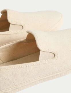 Slip On Plimsoll Trainers With Freshfeet™ -M&S Slip On Plimsoll Trainers With Freshfeet 1 2