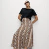 Snake Print Asymmetric Midaxi A-Line Skirt -M&S Snake Print Asymmetric Midaxi A Line Skirt