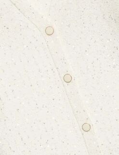 Sparkly V-Neck Button Front Cropped Cardigan -M&S Sparkly V Neck Button Front Cropped Cardigan 4