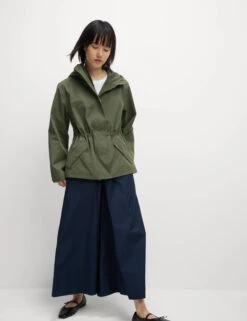 Stormwear™ Hooded Rain Jacket With Cotton -M&S Stormwear Hooded Rain Jacket with Cotton 3