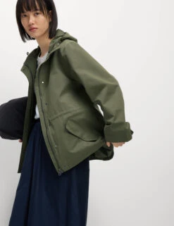 Stormwear™ Hooded Rain Jacket With Cotton -M&S Stormwear Hooded Rain Jacket with Cotton 6