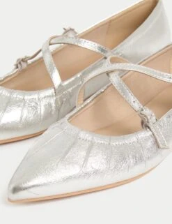 Strappy Pointed Ballet Pumps -M&S Strappy Pointed Ballet Pumps 2