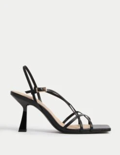 Strappy Stiletto Heel Square Toe Sandals