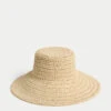 Straw Wide Brim Hat -M&S Straw Wide Brim Hat