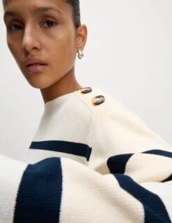 Striped Crew Neck Fitted Jumper -M&S Striped Crew Neck Fitted Jumper 2