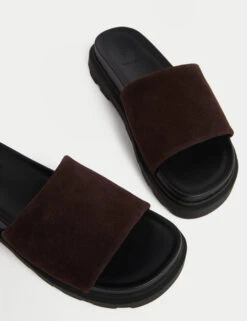 Suede Chunky Flatform Mules 11 Suede Chunky Flatform Mules -M&S Suede Chunky Flatform Mules 2