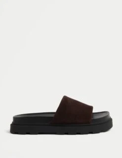 Suede Chunky Flatform Mules