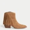 Suede Cowboy Block Heel Pointed Boots -M&S Suede Cowboy Block Heel Pointed Boots