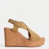 Suede Crossover Wedge Sandals 1 Suede Crossover Wedge Sandals -M&S Suede Crossover Wedge Sandals