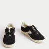 Suede Lace Up Side Detail Trainers -M&S Suede Lace Up Side Detail Trainers