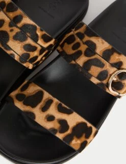 Suede Leopard Print Sandals -M&S Suede Leopard Print Sandals 2