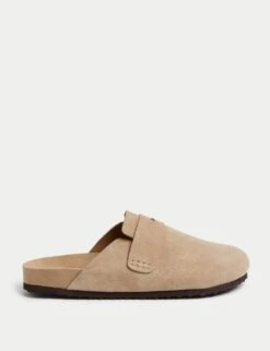 Suede Slip On Flat Clogs