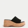 Suede Slip On Platform Mules -M&S Suede Slip On Platform Mules