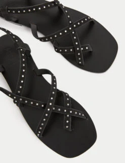 Suede Studded Strappy Flat Sandals -M&S Suede Studded Strappy Flat Sandals 2