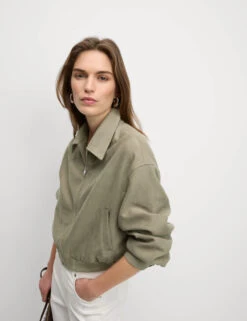 Suedette Relaxed Harrington Jacket -M&S Suedette Relaxed Harrington Jacket 4