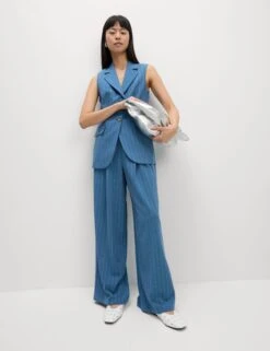 Tailored Striped Longline Waistcoat 16 Tailored Striped Longline Waistcoat -M&S Tailored Striped Longline Waistcoat 3