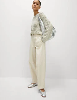 Textured Crew Neck Jumper With Cotton -M&S Textured Crew Neck Jumper with Cotton 2