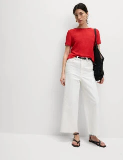 Textured Crew Neck Knitted Top -M&S Textured Crew Neck Knitted Top 2