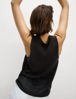 Textured Crew Neck Knitted Vest With Cotton -M&S Textured Crew Neck Knitted Vest with Cotton 3