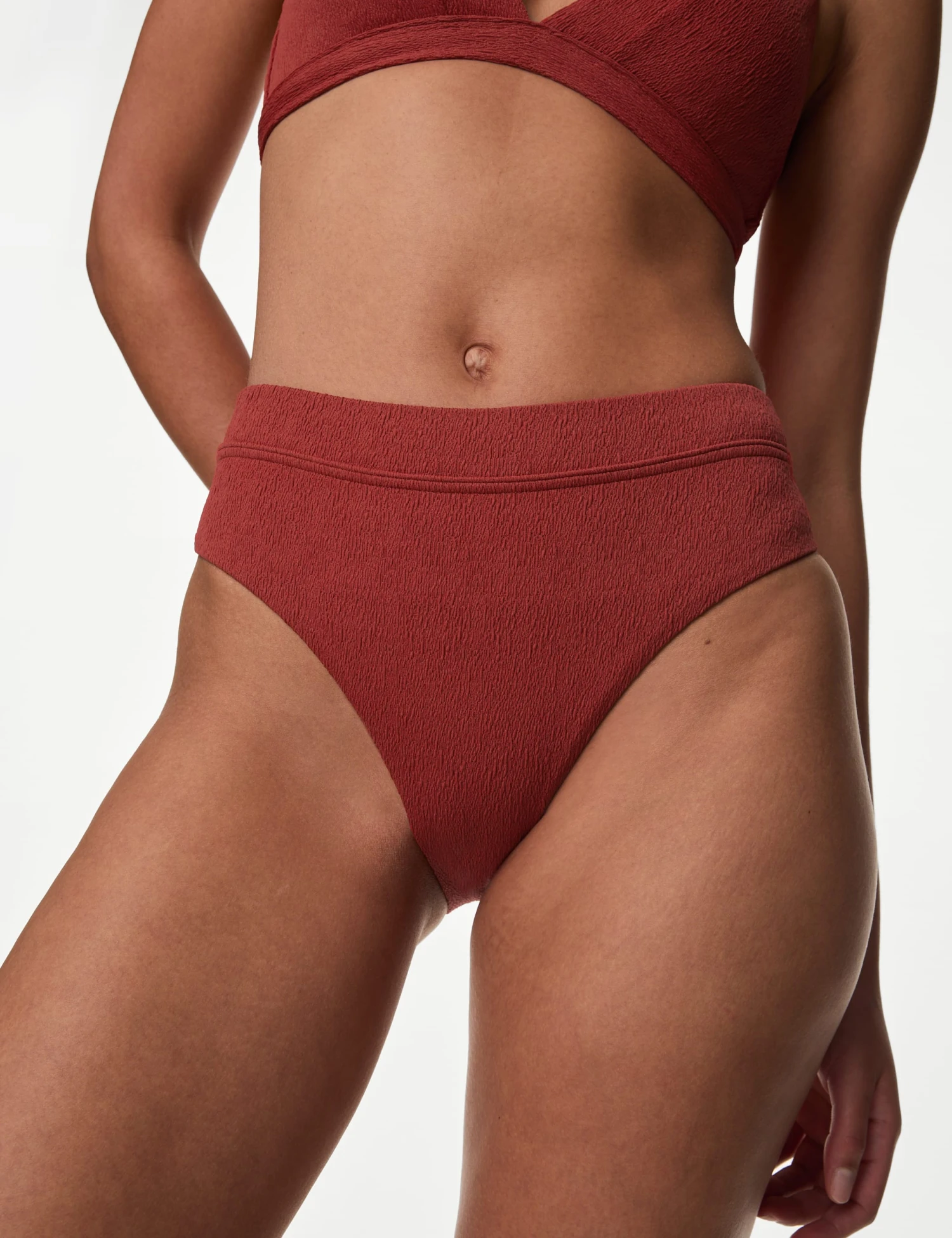 Textured High Waisted High Leg Bikini Bottoms 6 Textured High Waisted High Leg Bikini Bottoms - Image 4