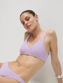 Textured Padded Plunge Bikini Top 19 Textured Padded Plunge Bikini Top -M&S Textured Padded Plunge Bikini Top 4