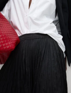 Textured Pleated Midi Slip Skirt -M&S Textured Pleated Midi Slip Skirt 4