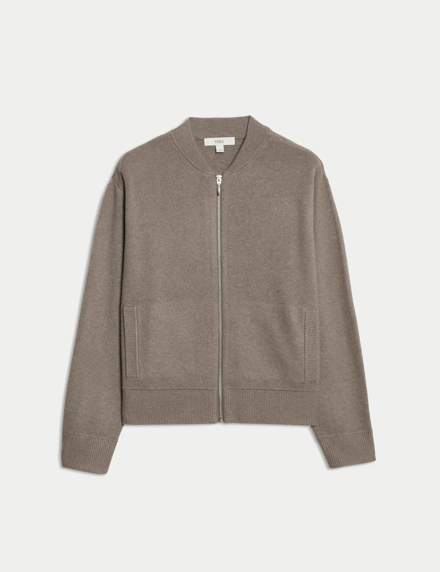 Textured Relaxed Fit Bomber Cardigan 4 Textured Relaxed Fit Bomber Cardigan - Image 2