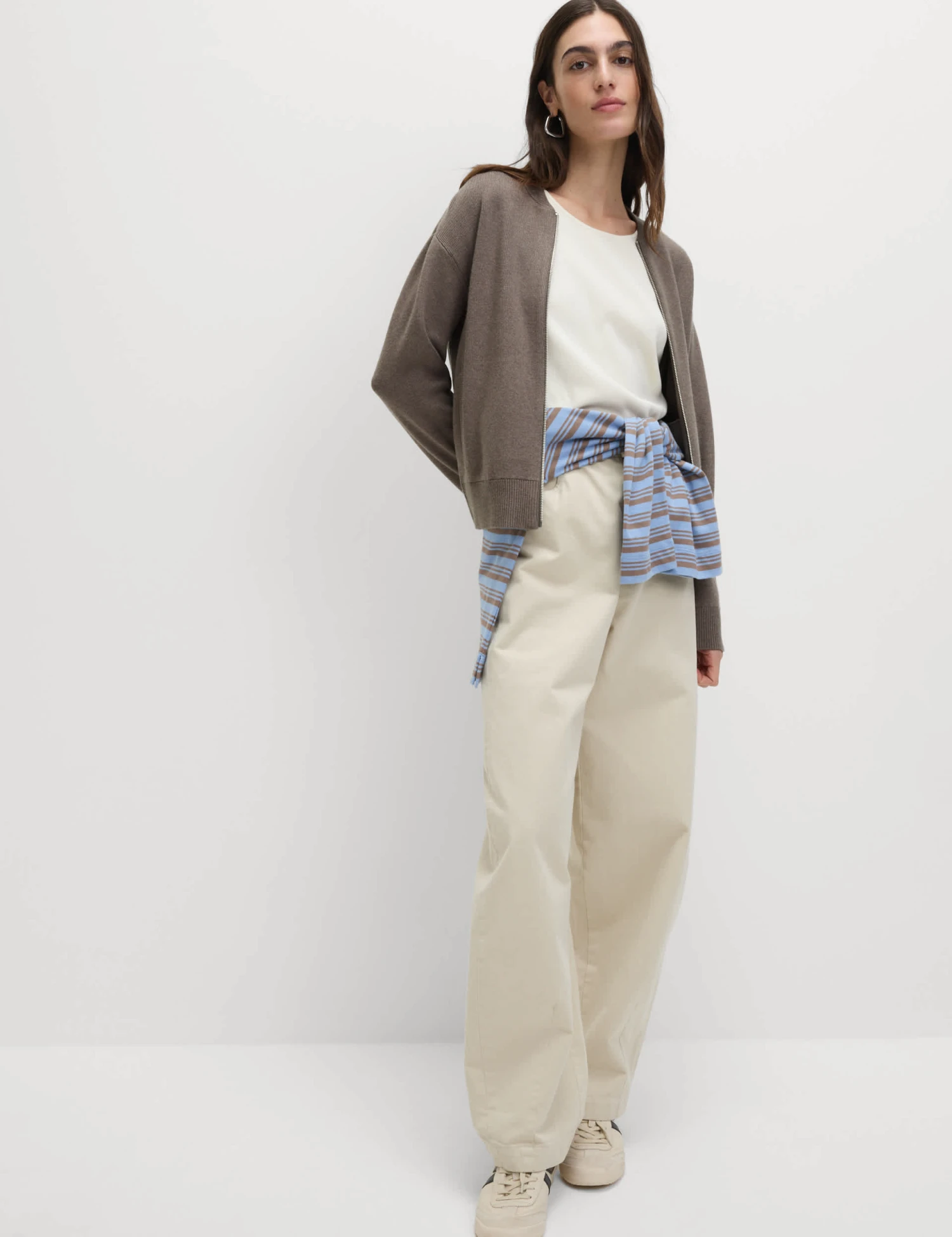 Textured Relaxed Fit Bomber Cardigan 5 Textured Relaxed Fit Bomber Cardigan - Image 3