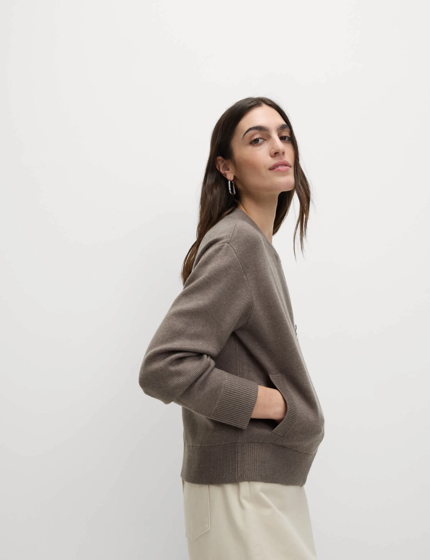 Textured Relaxed Fit Bomber Cardigan 7 Textured Relaxed Fit Bomber Cardigan - Image 5