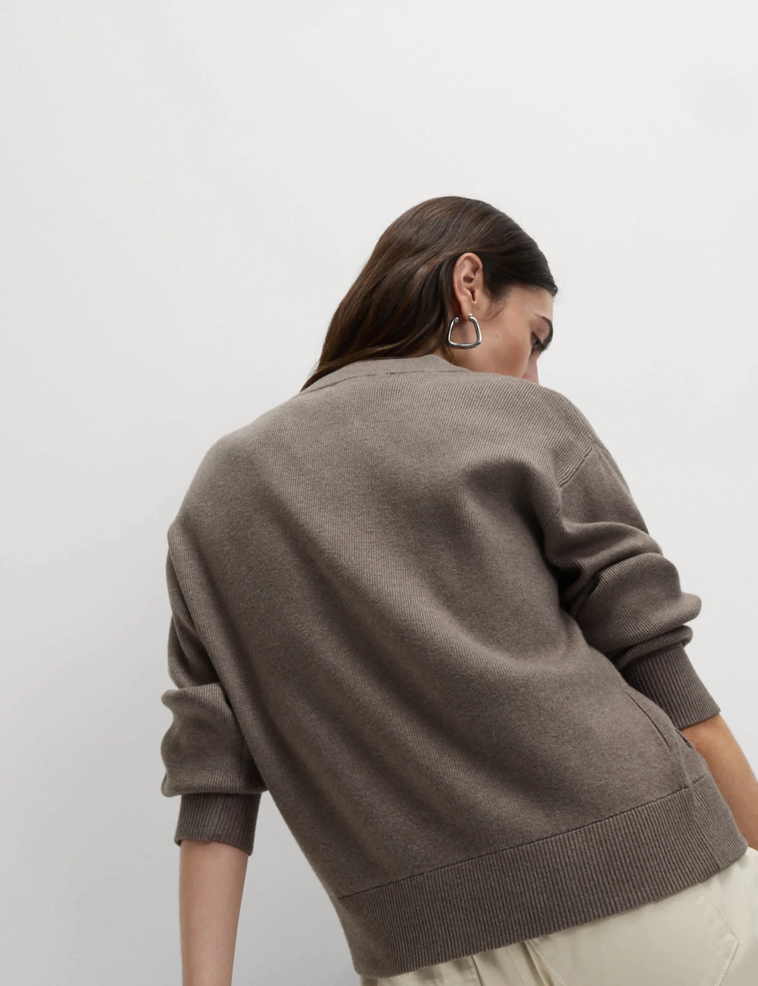 Textured Relaxed Fit Bomber Cardigan 9 Textured Relaxed Fit Bomber Cardigan - Image 7