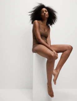 Textured Scoop Neck Cross Back Swimsuit -M&S Textured Scoop Neck Cross Back Swimsuit 3