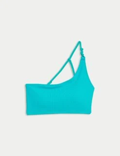 Textured Strap Detail One Shoulder Bikini Top -M&S Textured Strap Detail One Shoulder Bikini Top 1