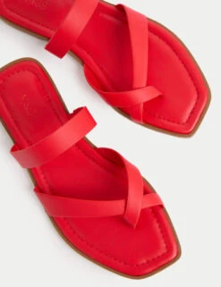 Toe Loop Strappy Flat Mules -M&S Toe Loop Strappy Flat Mules 2