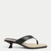 Toe Post Kitten Heel Square Toe Sandals