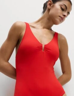 Tummy Control Padded Plunge Swimsuit -M&S Tummy Control Padded Plunge Swimsuit 3