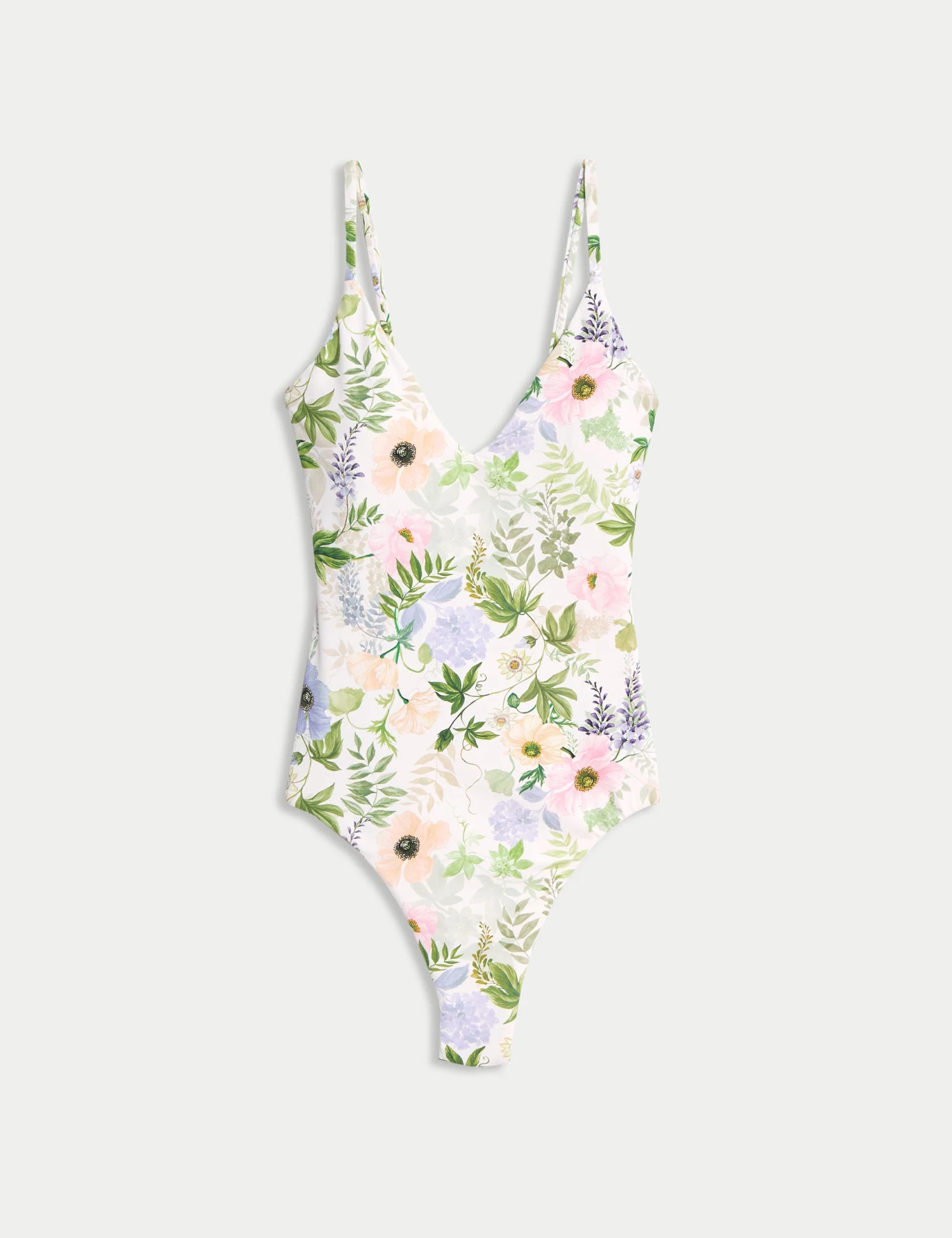 Tummy Control Palm Print Plunge Swimsuit 4 Tummy Control Palm Print Plunge Swimsuit - Image 2