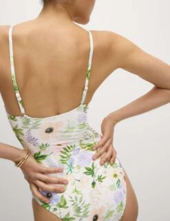 Tummy Control Palm Print Plunge Swimsuit 25 Tummy Control Palm Print Plunge Swimsuit -M&S Tummy Control Palm Print Plunge Swimsuit 4