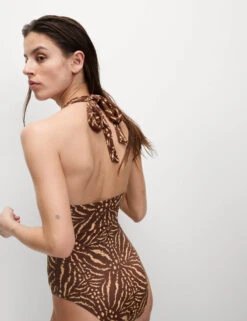 Tummy Control Printed Halterneck Swimsuit 17 Tummy Control Printed Halterneck Swimsuit -M&S Tummy Control Printed Halterneck Swimsuit 4