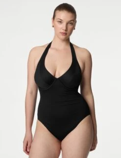 Tummy Control Wired Halterneck Swimsuit D-GG -M&S Tummy Control Wired Halterneck Swimsuit D GG 2