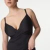 Tummy Control Wired Plunge Tankini Top D-F -M&S Tummy Control Wired Plunge Tankini Top D F