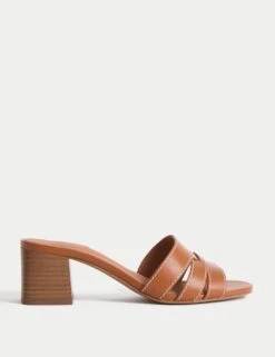 Wide Fit Block Heel Mules