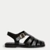 Wide Fit Leather Ankle Strap Flat Sandals 1 Wide Fit Leather Ankle Strap Flat Sandals -M&S Wide Fit Leather Ankle Strap Flat Sandals