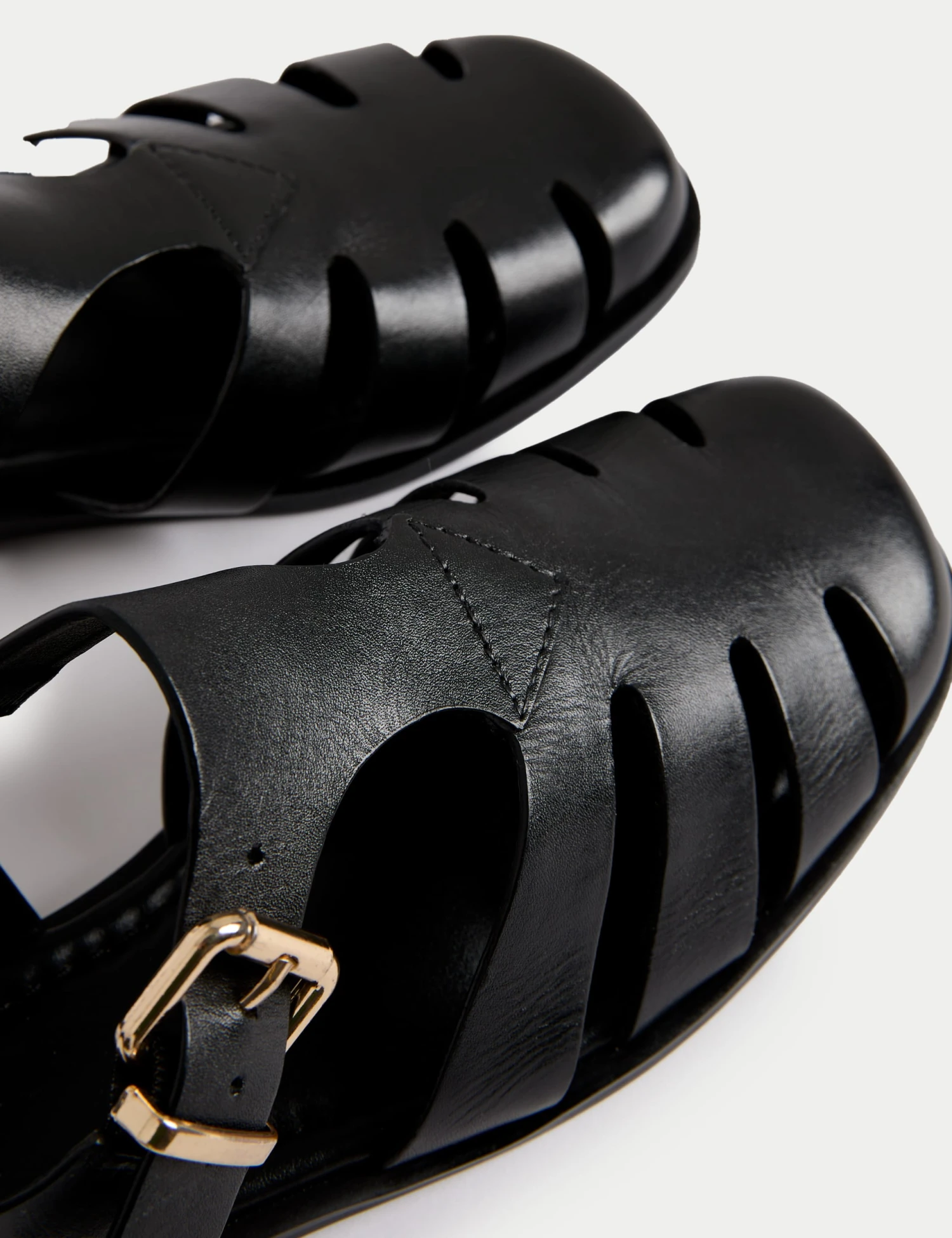 Wide Fit Leather Ankle Strap Flat Sandals 5 Wide Fit Leather Ankle Strap Flat Sandals - Image 3