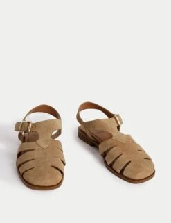 Wide Fit Suede Fisherman Sandals -M&S Wide Fit Suede Fisherman Sandals 1