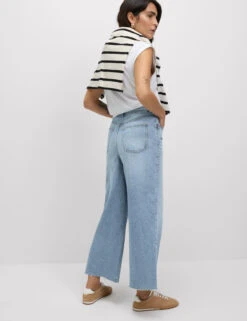 Wide Leg Cropped Jeans -M&S Wide Leg Cropped Jeans 4