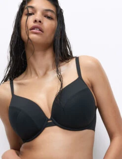 Wired Padded Plunge Bikini Top -M&S Wired Padded Plunge Bikini Top 7