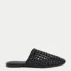 Woven Slip On Flat Mules -M&S Woven Slip On Flat Mules