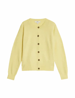 Air-Yarn Ribbed Crew Neck Cardigan -M&S air yarn ribbed crew neck cardigan 1