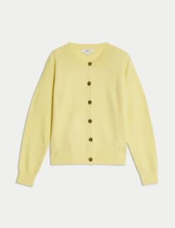 Air-Yarn Ribbed Crew Neck Cardigan -M&S air yarn ribbed crew neck cardigan 14